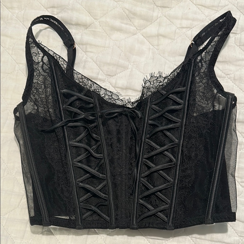 Victoria’s Secret Black Lace Corset Top